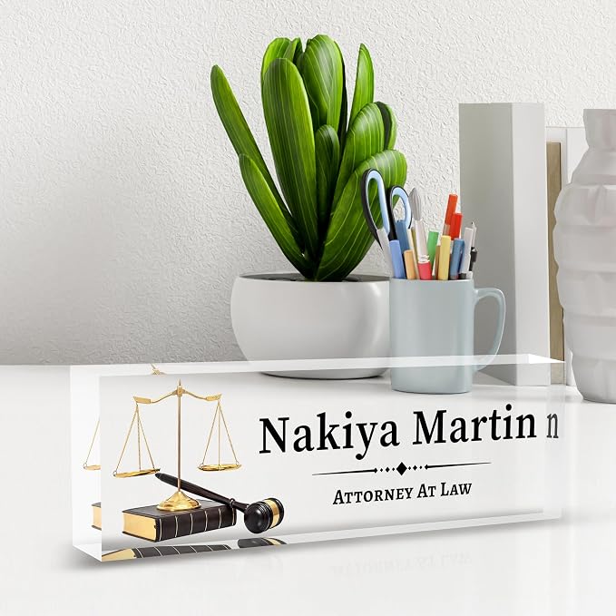 Desk Name Plate Personalized, Lawyer Name Plate - Image 3