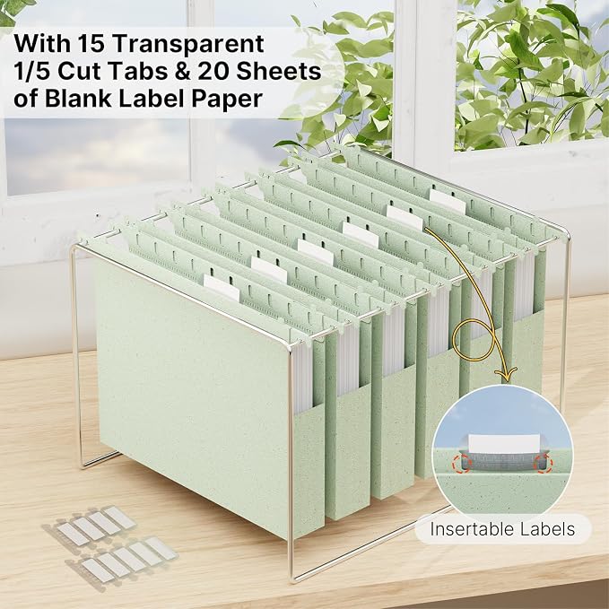 XINGIA Hanging File Folders Letter Size, Heavy Duty 1" Expanding Hanging File - Image 5