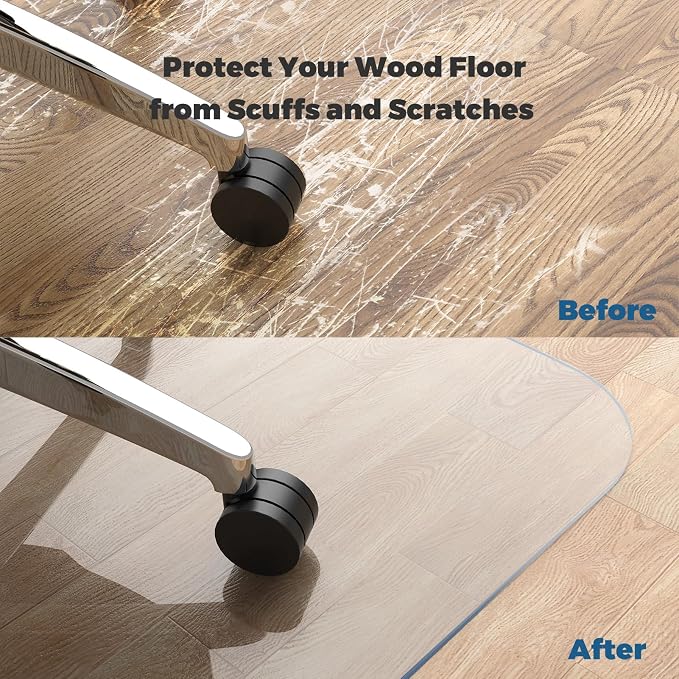 Yecaye Office Chair Mat for Hardwood Floor, PVC Heavy Duty Floor Protector for - Image 6