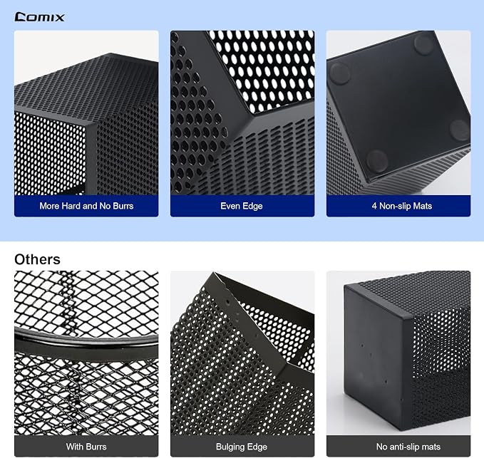 Comix Mesh Pen Holder Desk, Wire Pencil Holder - Image 5