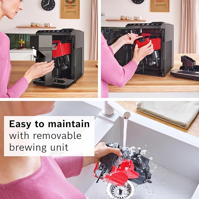 Bosch 500 Series Fully Automatic Espresso and Coffee Machine – Touch Control Panel, Milk Hose, Ceramic Grinder, Uses Beans & Ground Coffee, 9 One-Touch Drinks, in Black TPU40109-DeskLoop Office