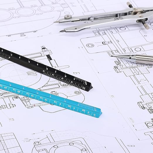 Mr. Pen- Small Architectural Scale Ruler, 6 Inch, 2 Pack | Black and Blue - Image 8