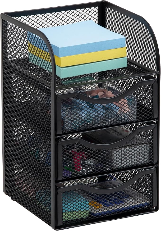 Mind Reader Desktop Accessory Storage, Paper Binder Clip Basket, Metal Mesh - Image 5