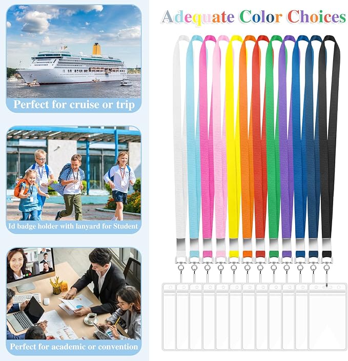 48 Pack Lanyards for ID Badges Cruise Lanyard for Ship Cards - Image 4