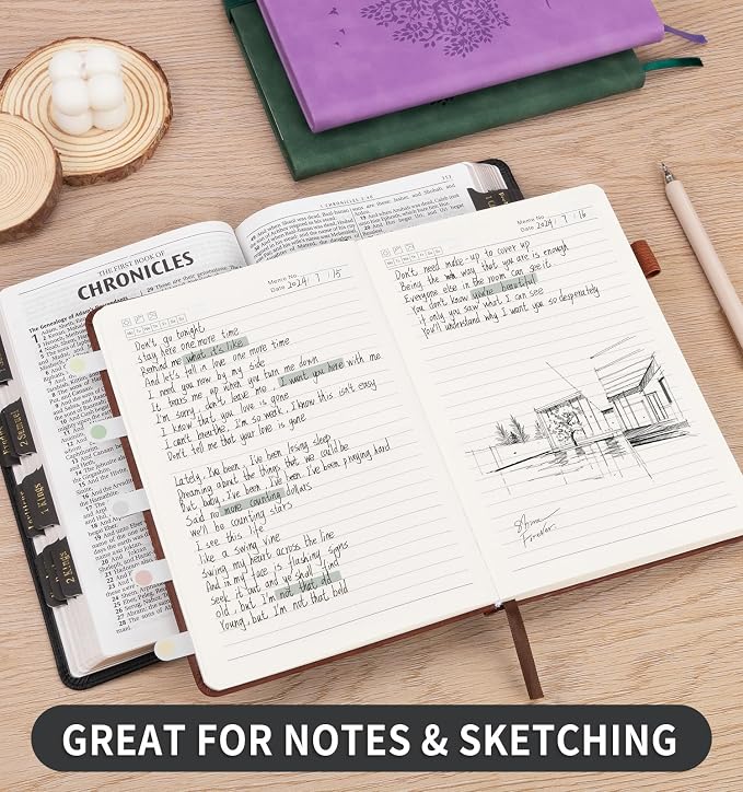 6 Pack Lined Journal Notebook for Women Men, A5 Hardcover Leather Journals for - Image 3