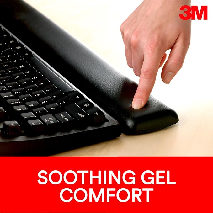 3M™ Compact Gel Wrist Rest for Keyboards, Soothing Gel Comfort, Product - Image 3