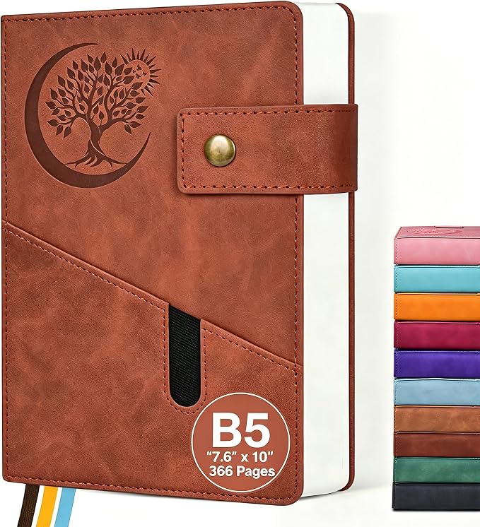 PAIBAS 7.6 x 10 Lined Notebook Journal 367 Pages Leather Journal by PAIBAS