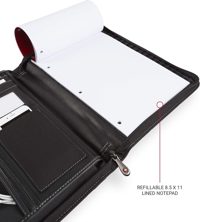 Wenger Concept Zippered Padfolio, Padded Document Organizer - Image 4