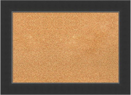Amanti Art Natural Cork Board for Wall, 21x29 Vision Board with Black Wood Frame, Medium Corkboard Office Decor for Home Organization, Modern Corkboard Pinboard to Display Items for Home Organization-DeskLoop Office