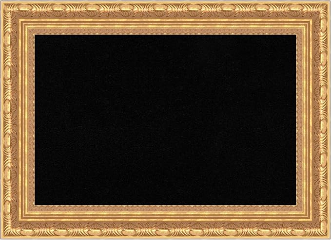 Amanti Art Black Cork Board for Wall, 16x22 Vision Board with Gold Wood Frame, Small Corkboard Office Decor for Home Organization, Traditional Corkboard Pinboard to Display Items for Home-DeskLoop Office