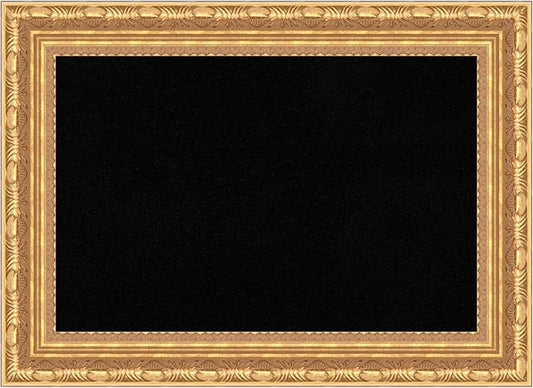 Amanti Art Black Cork Board for Wall, 16x22 Vision Board with Gold Wood Frame, Small Corkboard Office Decor for Home Organization, Traditional Corkboard Pinboard to Display Items for Home-DeskLoop Office