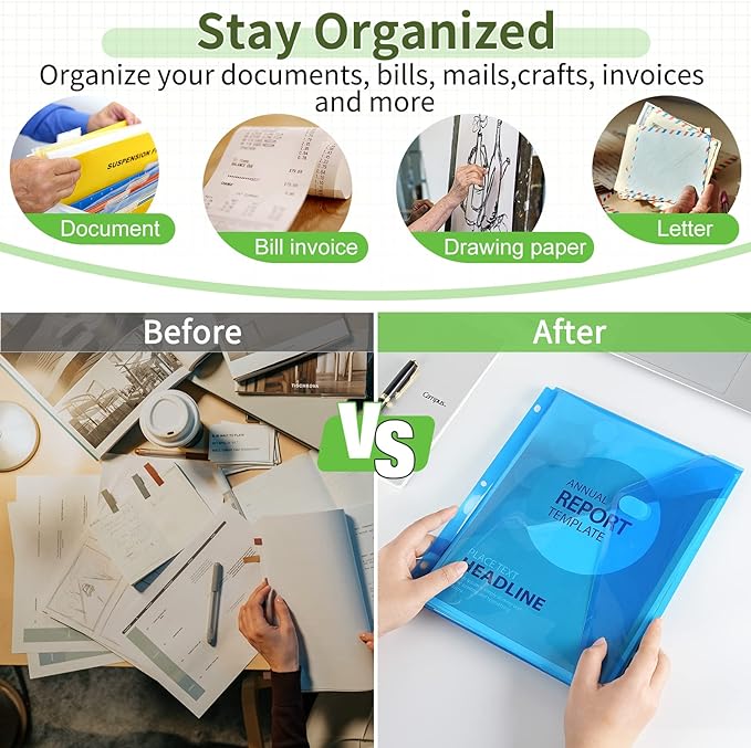 Sooez 30 Pack Binder Folders Organizer - Image 5