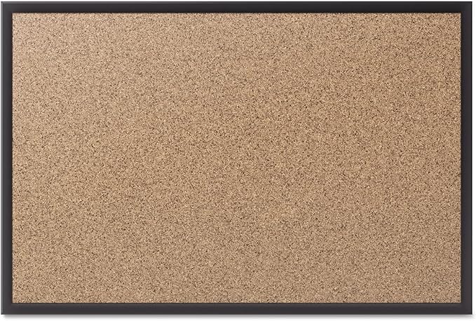 Quartet Cork Board, Bulletin Board, 8' x 4' Corkboard, Black Frame (2308B)-DeskLoop Office