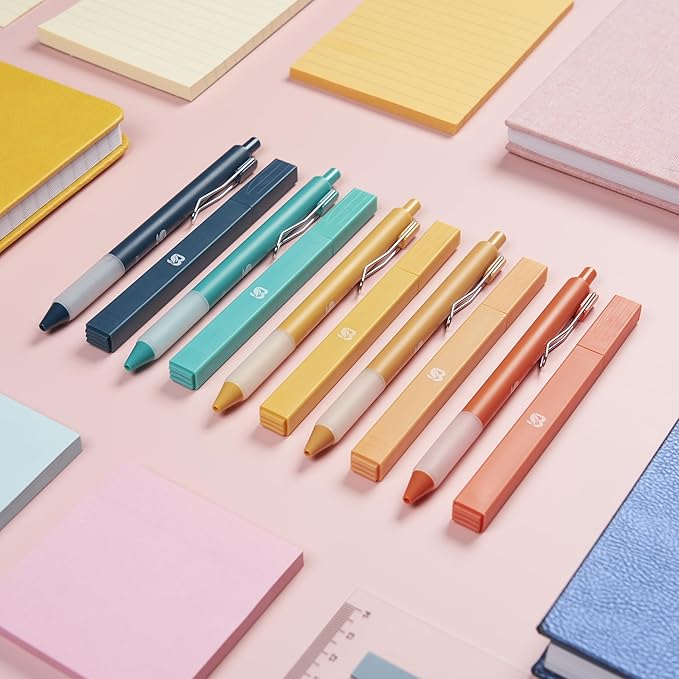 BLIEVE Aesthetic Highlighters and Gel Pens And Soft Tip, No Bleed Dry Fast Easy to Hold, for Bible Journaling Planner Notes School Office Supplies (Vintage)-DeskLoop Office