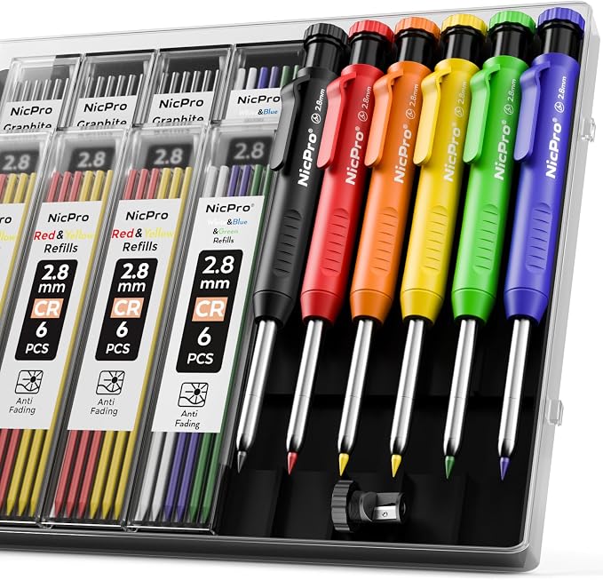 Nicpro 6 Pack Carpenter Pencil by Nicpro