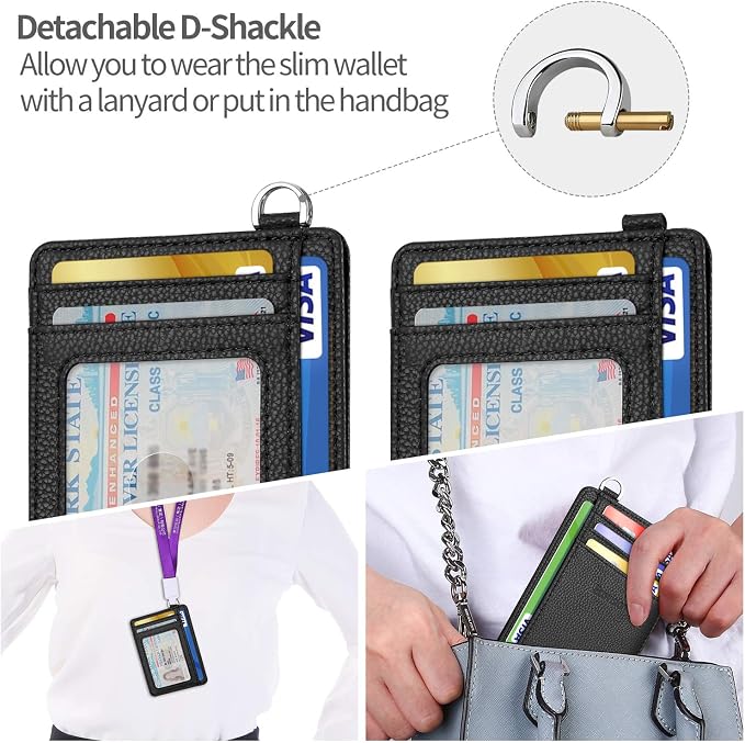 Slim Minimalist Front Pocket Wallet, RFID Blocking Credit Card Holder Wallet - Image 6