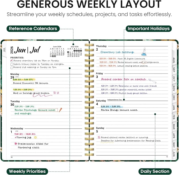 Planner 2026-2027, Academic Year Monthly and Weekly Calendar Planner, Jul 2026 - Image 3