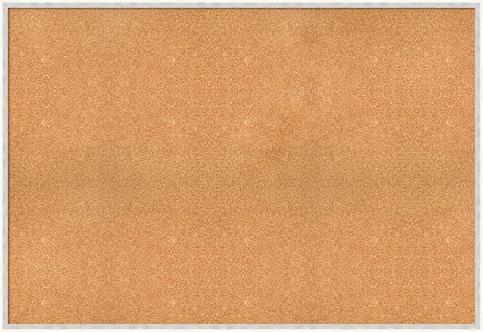 Amanti Art Natural Cork Board for Wall, 35x51 Vision Board with White Frame, Oversize Corkboard Office Decor for Home Organization, Modern Corkboard Pinboard to Display Items for Home Organization in-DeskLoop Office