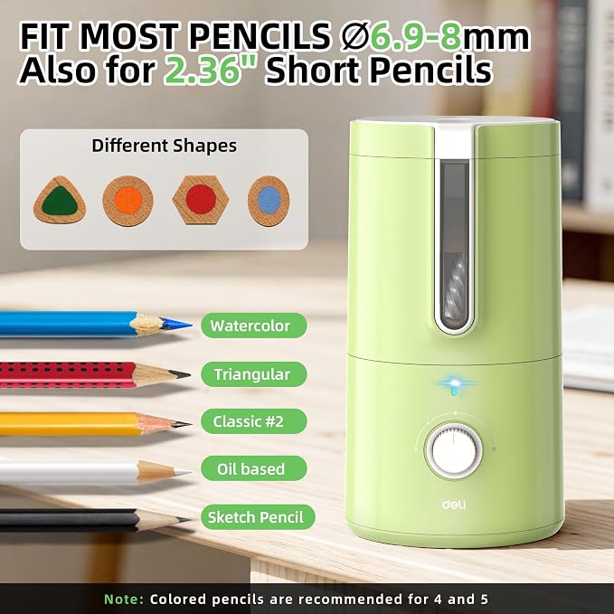 deli Electric Pencil Sharpener, Fully Automatic Pencil Sharpener - Image 3