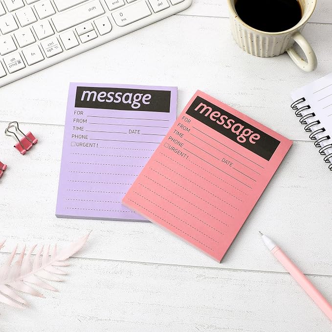 Geyee 9 Pieces Telephone Message Sticky Notes Pads 4 x 5 Inch Assorted Neon - Image 4