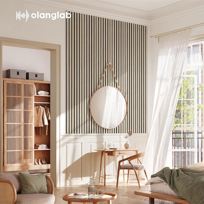 Olanglab Wood Slat Wall Panels 4 Pack, Wooden Acoustic Wall Panels, 94.5"x12.6" - Image 6
