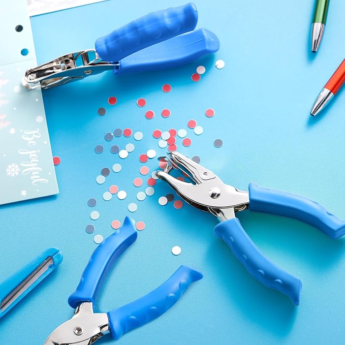 Chumia 12 Pieces Single Hole Punch Handheld 1/4 Inch Hole Paper Punch - Image 6