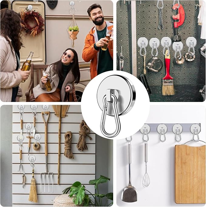 E BAVITE Carabiner Magnetic Hooks, 110LBS Magnet - Image 6