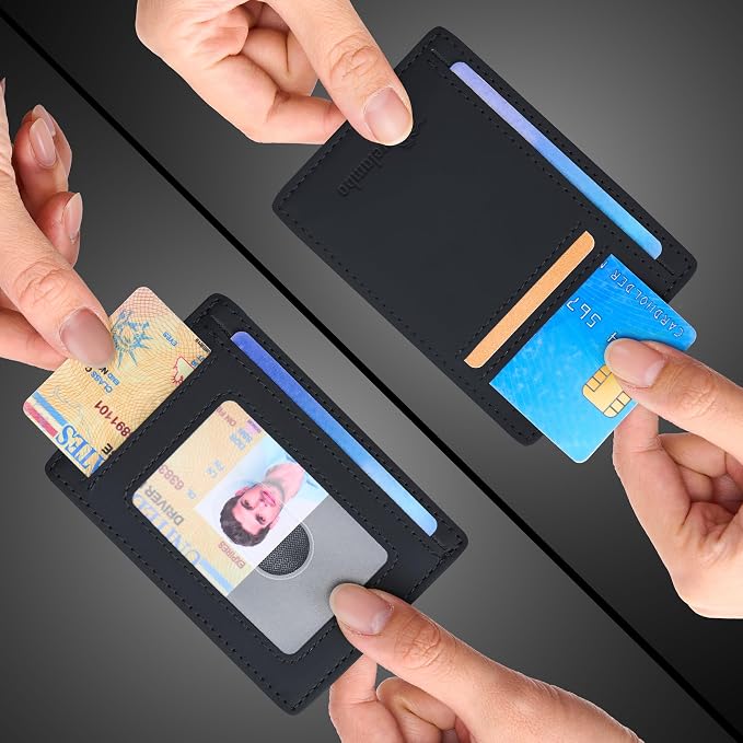 Travelambo Slim Wallet Front Pocket Minimalist Leather RFID Blocking Medium Size - Image 9