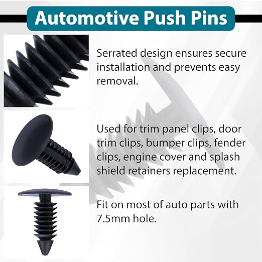 300 PCS Car Plastic Trim Boot Rivets Push Clip Fastener, 8mm Plastic Fender - Image 5