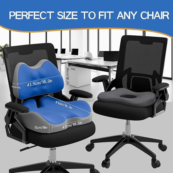 Benazcap Large Memory Foam Seat Cushion Lumbar Support Pillow - Image 5