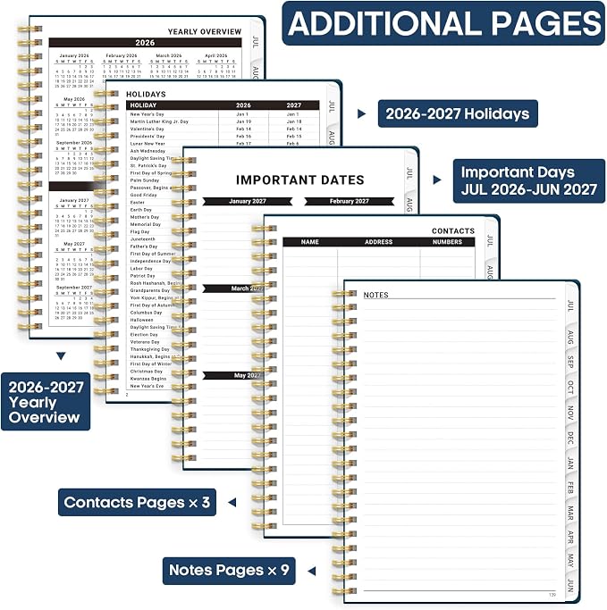 Academic Planner 2026-2027, Weekly and Monthly Calendar Planner Book, July 2026 - Image 4