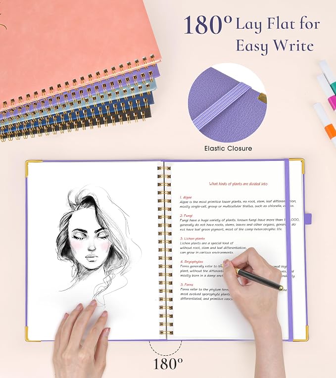 Blank Spiral Notebook Journal 8.5” x 11”, A4 Large Hardcover Sketch Book - Image 4