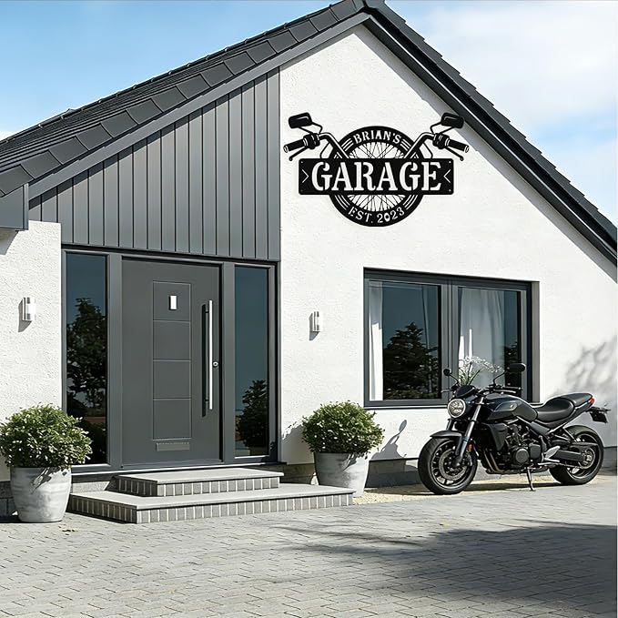 Custom Motorcycle Wheel Metal Signs Personalized Biker Name Sign Custom Garage - Image 5