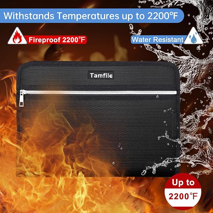 Fireproof Safe Waterproof Accordion File Bag Folder Expanding Filing Folder - Image 4