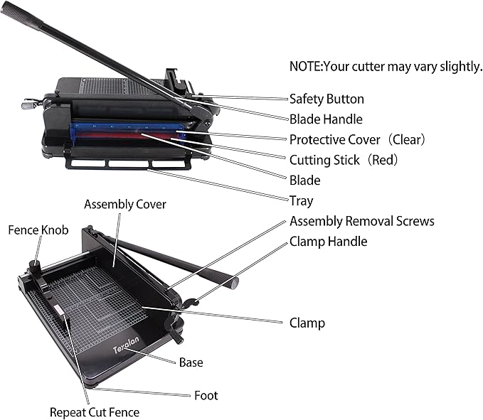 TEXALAN(R) Heavy Duty Guillotine Paper Cutter Black 400 Sheets Stack Paper Trimmer (A3-17'' Paper Cutter)-DeskLoop Office