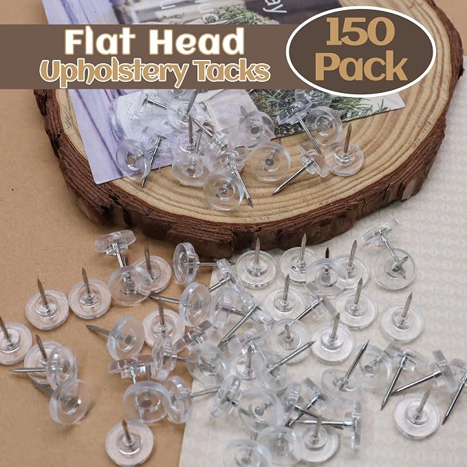 Biaungdo 150 Pcs Clear Flat Push Pins, Plastic Round Head Thumb Tacks - Image 3
