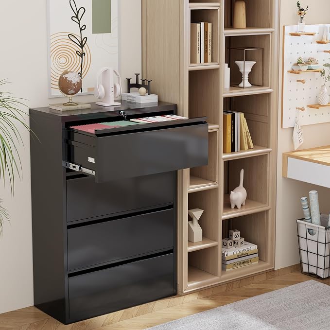 INTERGREAT 4 Drawer File Cabinet, Lateral File Cabinet - Image 7