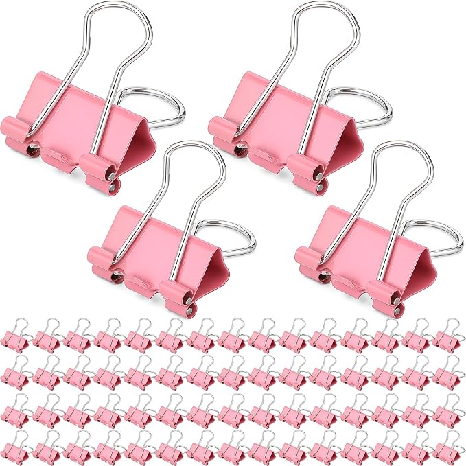 Yexiya 300 Pcs Small Binder Clips Sturdy 0.75 Inch Pink Paper Med Clips Office - Image 7