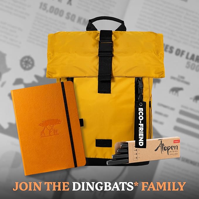 Dingbats* Earth Dotted Writing Journal Notebook A5 - Vegan Leather Hardcover - Ideal for Work, Travel - Pocket, Elastic Closure & Bookmark-DeskLoop Office