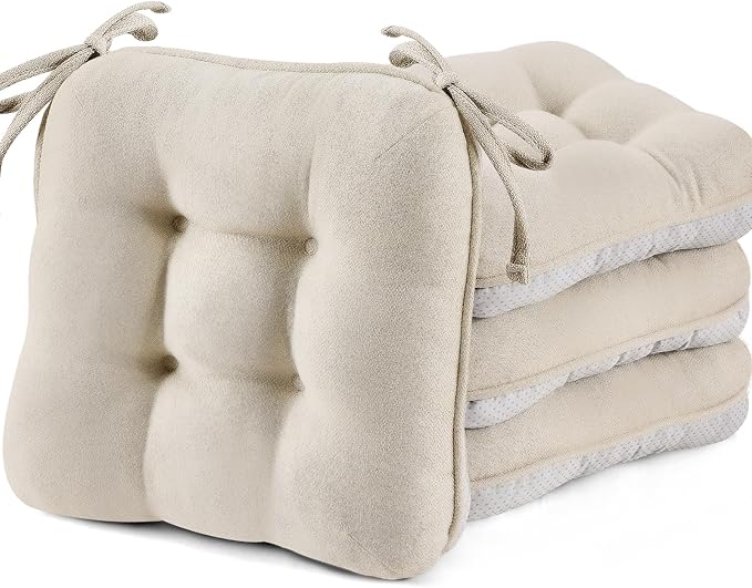 BETU Chair Cushions for Dining Chairs Set of 4, 3.5" Thick Kitchen Table Chair by BETU