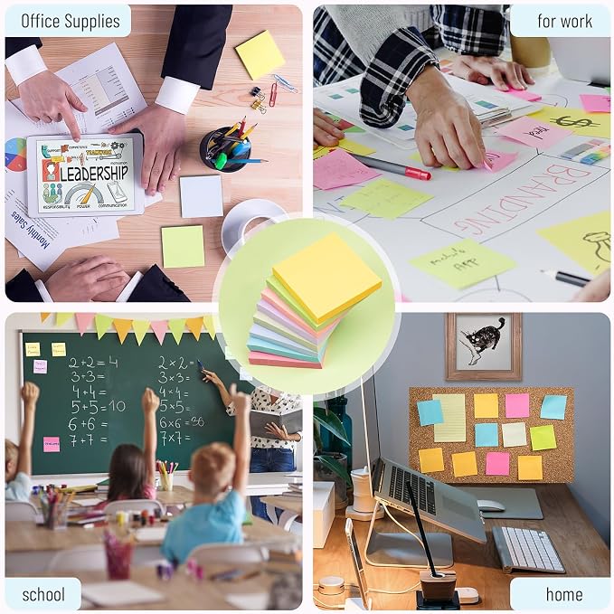 Sticky Notes 3x3 Inches, 8 Pads, 800 Sheets, 8 Color Sticky Note Pads, Premium - Image 7