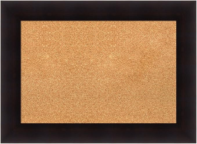 Amanti Art Natural Cork Board for Wall, 22x30 Vision Board with Brown Wood Frame, Medium Corkboard Office Decor for Home Organization, Country Rustic Corkboard Pinboard to Display Items for Home-DeskLoop Office