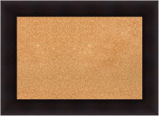 Amanti Art Natural Cork Board for Wall, 22x30 Vision Board with Brown Wood Frame, Medium Corkboard Office Decor for Home Organization, Country Rustic Corkboard Pinboard to Display Items for Home-DeskLoop Office