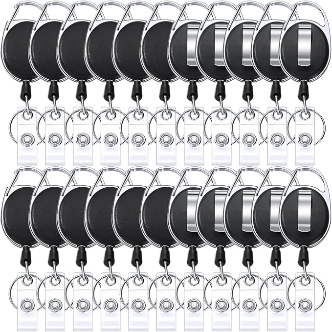 Honoson 20 Pcs Heavy Duty Retractable Badge Reels Batch ID Badge Holder by Honoson