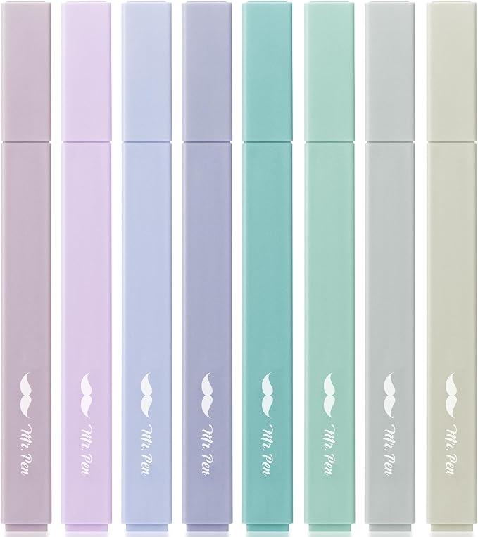 Mr. Pen- Aesthetic Highlighters No Bleed, 8 Pack, Cute Highlighters Assorted by MrPen