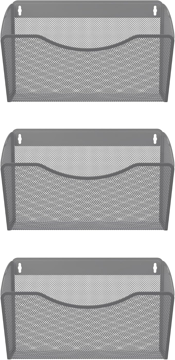 EasyPAG 3 Single Pocket Wall File Organizer, Mesh Hanging File Folder Organizer - Image 2