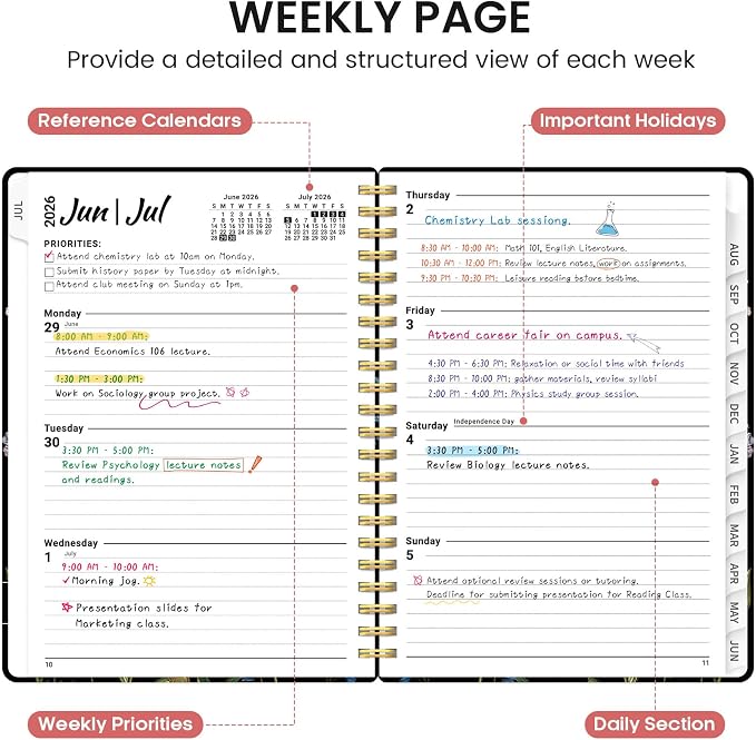 Planner 2026-2027, Academic Monthly and Weekly Calendar Planner - Image 3