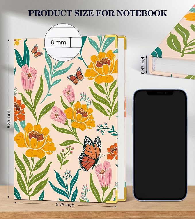 Lined Journal Notebook for Women, A5 Hardcover Leather Journaling Notebooks for - Image 3