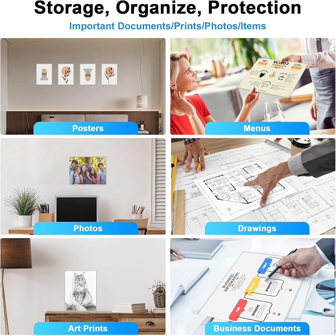 Ndsox 20 Pack 9" x 12" Rigid Print Protectors Clear Hard Plastic Sheet - Image 7