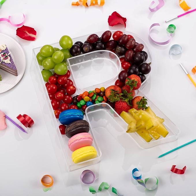 11" Clear Acrylic Letter & Number Charcuterie Tray-Reusable Fillable Alphabet - Image 2